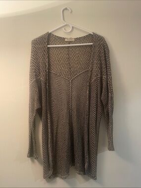 Ginger G Knit Open-Front Cardigan - Taupe Mix
